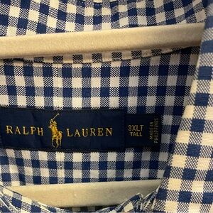 Ralph Lauren Navy and White Checkered Men's Shirt